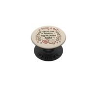 A Book A Day Keeps The Mental Breakdown Away Floral Bookish PopSockets PopGrip Adhesivo