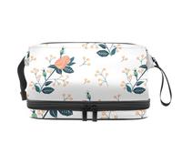 A Bouquet of Roses - Bolsa de cosméticos de doble capa para mujeres y niñas, neceser de viaje para maquillaje, práctica bolsa organizadora con compartimento para brochas, multicolor, 27x15x14