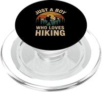 A Boy Who Loves Hiking Retro Vintage Nature Camper Hombres Niños PopSockets PopGrip para MagSafe