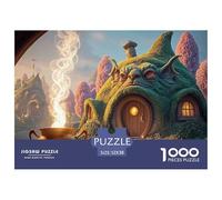 A Brass Lamp with Smoke 1000 Piece Corte Preciso Rompecabezas Treehouse Hobbit-Style Manor Familia Jigsaw Educativo Adultos 52x38cm/1000pcs