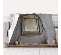 A Broken Mirror - Manta de franela estampada de 60 x 50 pulgadas, manta de franela suave, perfecta para decoración de otoño para el hogar y viajes (30-80 pulgadas)