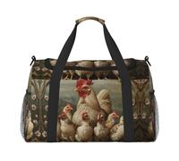 A Brood Of Chickens - Bolsa de lona con estampado de gallinas, bolsa de viaje para artículos personales para aerolíneas, bolsas de fin de semana para mujer, bolsa deportiva