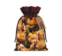 A Brood Of Chickens - Bolsa de regalo de arpillera con cordón, bolsa de regalo textil artesanal para todas las ocasiones festivas