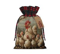 A Brood Of Chickens - Bolsas de regalo de arpillera de Navidad con cordones, bolsas de regalo de almacenamiento para fiestas
