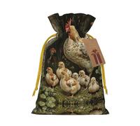 A Brood of Chickens - Bolsas de regalo reutilizables con cordón, perfectas para vacaciones y fiestas