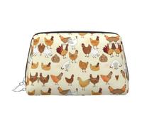 A Brood of Chickens - Neceser de maquillaje con divisor, bolsa de aseo de viaje, bolsa de cosméticos portátil, Silver, One Size