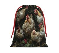 A Brood Of Chickens Print - Bolsas de regalo de varios tamaños, bolsas de regalo con cordón para mujeres, Navidad, cumpleaños, reutilizables