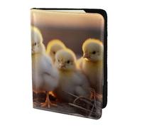 A Brood of Chickens7 - Funda para pasaporte con estampado de cría de pollos, funda tipo cartera para tarjetas y documentos