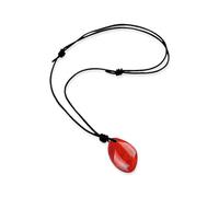 A BUENOS PRECIOS - Colgante de piedra natural irregular semipreciosa - Collar de cordón encerado - Cristales curativos y piedras energéticas para mujer y hombre - Sanación y curación (Jaspe Rojo)