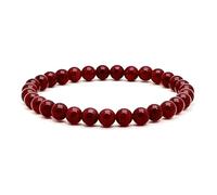 A BUENOS PRECIOS - Pulsera de bolas calcedonia granate - Cuentas de piedras naturales semipreciosas de 6 mm unisex para mujeres, hombres y niños - Cristales de cuarzo curativo (Calcedonia Granate)