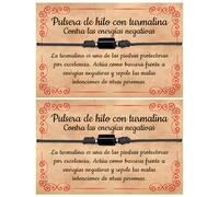 A BUENOS PRECIOS - Pulsera de Hilo Negro con Turmalina Negra Cilíndrica para Mujer y Hombre - Amuleto contra Mal de Ojo - Sanación y Curación Energía Negativa - Pulseras Ajustables - 2 Pulseras