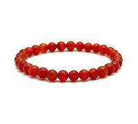 A BUENOS PRECIOS - Pulsera elástica de bolas calcedonia - Cuentas de piedras naturales semipreciosas de 6 mm para mujeres hombres niños unisex - Cristales cuarzo curativo (Calcedonia cornalina)