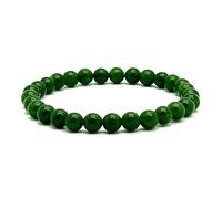 A BUENOS PRECIOS - Pulsera elástica de bolas calcedonia - Cuentas de piedras naturales semipreciosas de 6 mm para mujeres hombres niños unisex - Cristales cuarzo curativo (Calcedonia verde oscuro)
