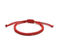 A BUENOS PRECIOS - Pulsera hilo rojo tibetana hecha a mano para Hombre y Mujer - Ajustable de 12 a 24 cm con nudo budista - Amuletos de la suerte y protección - Pulseras de hilo rojo (Roja)