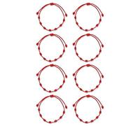A BUENOS PRECIOS - Pulsera siete nudos roja original - Contra el mal de ojo - Hilo rojo protección energia negativa - Amuleto para buena suerte y la amistad - Hombre mujer niños pareja amigos (Pack8)