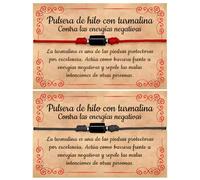 A BUENOS PRECIOS - Pulsera Turmalina Hilo Rojo o Negro para Mujer y Hombre - Amuleto contra Mal de Ojo - Sanación y Curación Energía Negativa - Pulseras Ajustables (1 Roja 1 Negra)
