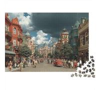 A Busy Town on A Cloudy Day,Rompecabezas para Adultos 1000pcs (75x50cm),Juegos De Desafío De