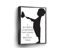 A Butterfly Is A Reminder That Change Is A Beautiful Thing Canvas Print Quote Wall Art Poster(Unframed,12x18inch(30x45cm))