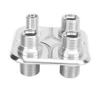 A/C Bulkhead, Car 4?Port Air Conditioning Bulkhead,Heater Bulkhead Hose Fitting Universal Modification (Silver)
