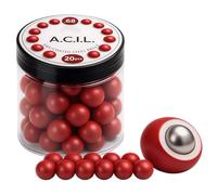 A.C.I.L. ABS-Coated Steel Balls, 17.25mm, Red, 10 Grams Nylon-Steel .68, 20 Pieces