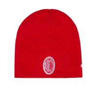 A.C. Milan Berretto Reversibile Invernale Gorro cálido con Logotipo Oficial para Hombre o Mujer, Unisex, Rojo y Negro, Talla única