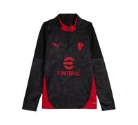 A.C. Milan - Camiseta de Entrenamiento con Cremallera 1/4 para niño, Sudadera competición de Entrenamiento, Temporada 2025/2026, Producto Oficial, niño, Negro, 12 años