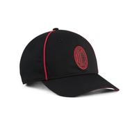 A.C. Milan Cappello King con Visiera Gorra clásica de Verano con Logotipo Oficial, Hombre, Ajustable, Negro, Talla única Unisex Adulto