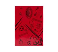 A.C. Milan Juego de 3 cuadernos a rayas, 0,5 cm, tamaño A4, para primaria y media, producto oficial, color rojo