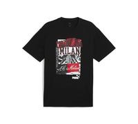 A.C. Milan T-Shirt Ftblnrgy+, Adulto Casual de Manga Corta, Camiseta Deportiva AC Milan, Producto Oficial, Unisex, Black For All Time Red, S