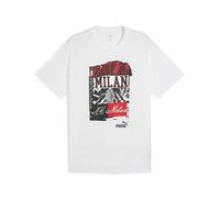 A.C. Milan T-Shirt Ftblnrgy+, Adulto Casual de Manga Corta, Camiseta Deportiva AC Milan, Producto Oficial, Unisex, Blanco y Negro, S