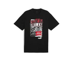 A.C. Milan T-Shirt Ftblnrgy+, Adulto Casual de Manga Corta, Camiseta Deportiva AC Milan, Producto Oficial, Unisex, Black For All Time Red, XL