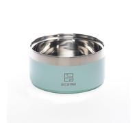 A CA MIA Comedero para Perros y Gatos «Patera Line» de Acero Inoxidable hipoalergénico con cámara de Doble Capa para Comida Seca, húmeda y Agua. Diámetro 14 cm, Antideslizante. (Verde)