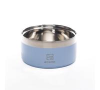 A CA MIA Comedero para Perros y Gatos «Patera Line» de Acero Inoxidable hipoalergénico con cámara de Doble Capa para Comida Seca, húmeda y Agua. Diámetro 14 cm, Antideslizante. (Azul Cielo)