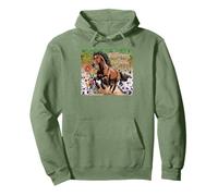 A caballo flores silvestres caballos Sudadera con Capucha