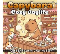 A Capybara Cozy Daylife: Coloring Book with 50 simple coloring pages of cute animals; this capybara coloring book for kids, teens, and adults features fun tropical adventures, beach scenes, and cozy daily life for all ages.