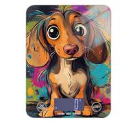 A Cartoon Dog - Báscula digital de alimentos fácil de limpiar, 11 libras/1 onzas, 5 kg/5 g, báscula digital en gramos y onzas con 4 unidades para pérdida de peso, especias keto (pilas no incluidas)
