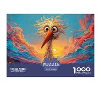 A Cartoon Illustration of An African Bird 1000 Piezas Cartón Rompecabezas Whimsical Big-Eyed Bird Imágenes Vibrantes Juego Familiar Puzzle Juego De Desafío Difícil 70x50cm/1000pcs
