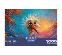 A Cartoon Illustration of An African Bird 1000 Piezas Papel Ecológico Rompecabezas Whimsical Big-Eyed Bird Imposible, Difícil Juego Creativo Puzzle para Adultos Y Niños 38x26cm/1000pcs