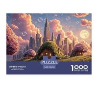 A Cartoon-Style Cityscape of New_York 1000 Piezas Corte Preciso Rompecabezas Blossom Cloud Pagoda Familia Jigsaw Regalo Adultos 70x50cm/1000pcs