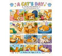 A Cat's Day: A Cute Coloring Adventure for Ages 3-8: 12 Fun Coloring Pages Featuring an Adorable Kitten | Cute Cat Coloring Book for Kids Ages 3-8 | ... & Early Elementary (A Cat's Adventures)