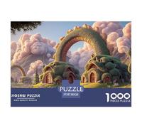 A Chinese Dragon in The Lake 1000 Piece Corte Preciso Rompecabezas Whimsical Cloud Village Vibrante Jigsaw Regalo Niños 38x26cm/1000pcs