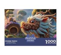A Chinese Dragon with Gold and Red Decoration 1000 Piece Papel Premium Rompecabezas Rainbow Fantasy Dragon Meditativo Jigsaw Educativo Niños 38x26cm/1000pcs