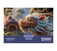 A Chinese Dragon with Gold and Red Decoration 1000 Piezas Corte Preciso Rompecabezas Rainbow Fantasy Dragon Vibrante Jigsaw Educativo Niños 52x38cm/1000pcs