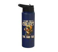 A cobrar el impuesto al padre, divertido perezoso, papá, día del padre Stainless Steel Insulated Water Bottle