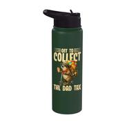 A cobrar el impuesto al padre, divertido perezoso, papá, día del padre Stainless Steel Insulated Water Bottle