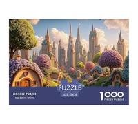 A Colorful Cityscape Made of Flowers 1000 Pièces Rompecabezas Urban Hobbit Village Desafiante Único para Adultos Jouets De Défi Familial 52x38cm/1000pcs