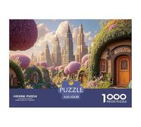 A Colorful Cityscape Made of Flowers 1000 Piezas Papel Premium Rompecabezas Fantasy Metropolis Meditativo Jigsaw Regalo Niños 52x38cm/1000pcs