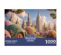 A Colorful Cityscape Made of Flowers 1000 Pzas Corte Preciso Rompecabezas Urban Hobbit Village Divertido Jigsaw Decoración Amigos 38x26cm/1000pcs