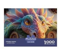 A Colorful Dragon with Glowing Eyes 1000 Piece Corte Preciso Rompecabezas Rainbow Fantasy Dragon Divertido Jigsaw Educativo Amigos 52x38cm/1000pcs