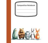 A Composition Book: Cute Cartoon Animals Illustration | College Ruled For School Notes, Daily Thoughts, and Creative Scribbles | 110 Pages 7.5" X 9.25"